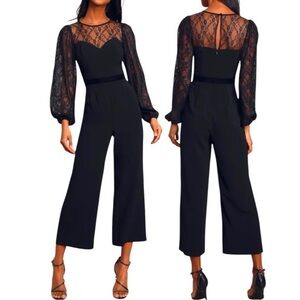 Ali & Jay Midnight Magic Floral Lace Wide Leg Jumpsuit